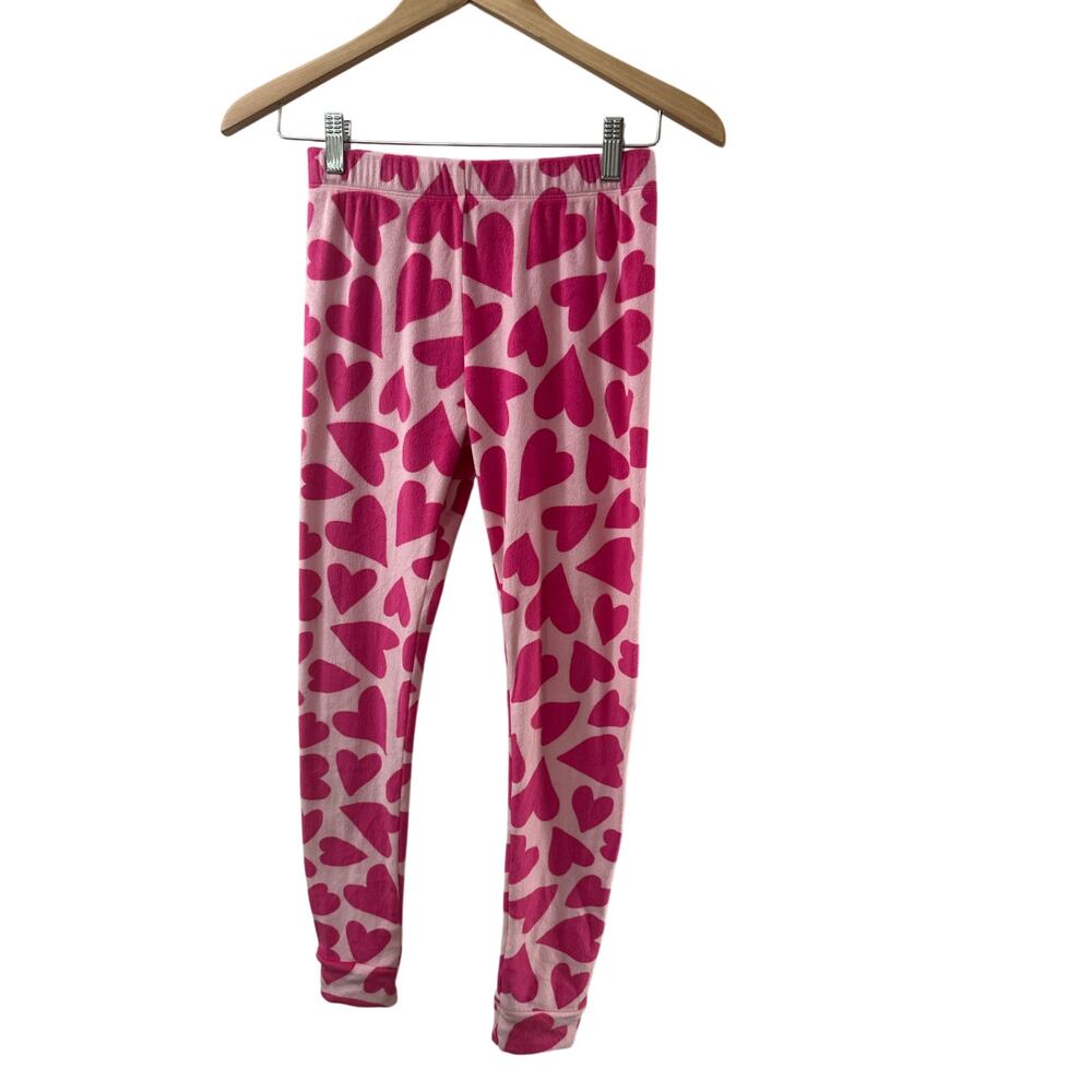 CAT & JACK Girls Pink Heart Print Leggings SIZE 14 XL Cozy Soft Warm Sleepover - Picture 2 of 5
